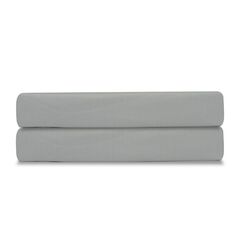 Простыня на резинке из сатина светло-серого цвета из коллекции Essential, 180х200х28 см