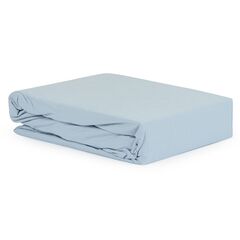 Простыня небесно-голубого цвета из органического стираного хлопка из коллекции Essential, 180х270 см