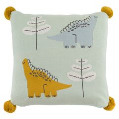 Подушка декоративная с помпонами с принтом Динозавр Toto из коллекции Tiny world 35х35 см
