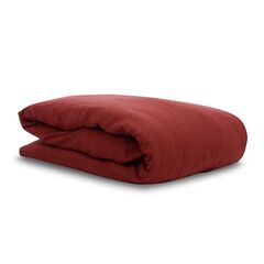 Пододеяльник изо льна бордового цвета Essential, 200х200 см