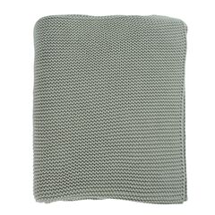 Плед из хлопка жемчужной вязки мятного цвета из коллекции Essential, 130х180 см