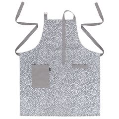 Фартук из хлопка серого цвета с принтом Спелая Смородина из коллекции Scandinavian touch, 70х85 см