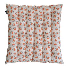 Подушка на стул стеганая из хлопка с графичным принтом Ягоды из коллекции Russian North, 40х40 см