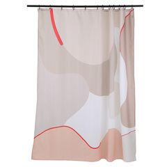 Штора для ванной бежевого цвета с авторским принтом из коллекции Freak Fruit, 180х200 см