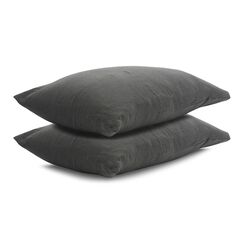 Наволочка изо льна темно-серого цвета Essential, 70х70 см