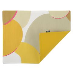 Салфетка двухсторонняя под приборы из хлопка горчичного цвета с авторским принтом из коллекции Freak Fruit, 35х45 см