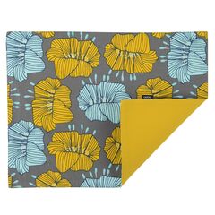 Салфетка двухсторонняя под приборы из хлопка серого цвета с принтом Цветы из коллекции Prairie, 35х45 см