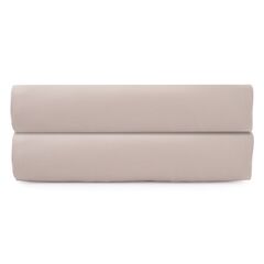 Простыня на резинке из сатина бежевого цвета из коллекции Essential, 160х200 см