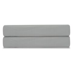 Простыня на резинке из сатина светло-серого цвета из коллекции Essential, 200х200х30 см