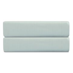 Простыня на резинке из сатина голубого цвета из коллекции Essential, 200х200х30 см