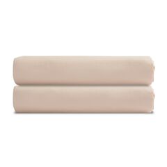 Простыня на резинке из сатина бежевого цвета из коллекции Russian North, 180х200х30 см