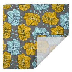 Салфетка сервировочная из хлопка серого цвета с принтом Цветы из коллекции Prairie, 45х45 см