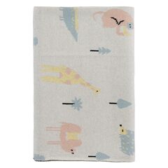 Плед из хлопка с принтом Animalia world из коллекции Tiny world 80х110 см