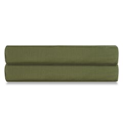 Простыня на резинке из сатина оливкового цвета из коллекции Wild, 160х200х30 см