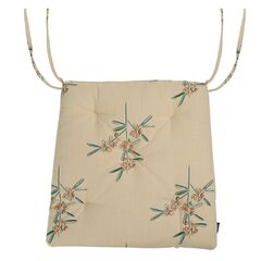 Подушка на стул из хлопка с графичным принтом Обед рябинника из коллекции Russian North, 40х40 см