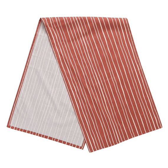 Дорожка на стол из хлопка терракотового цвета с принтом Полоски из коллекции Prairie, 45х150 см, изображение 7