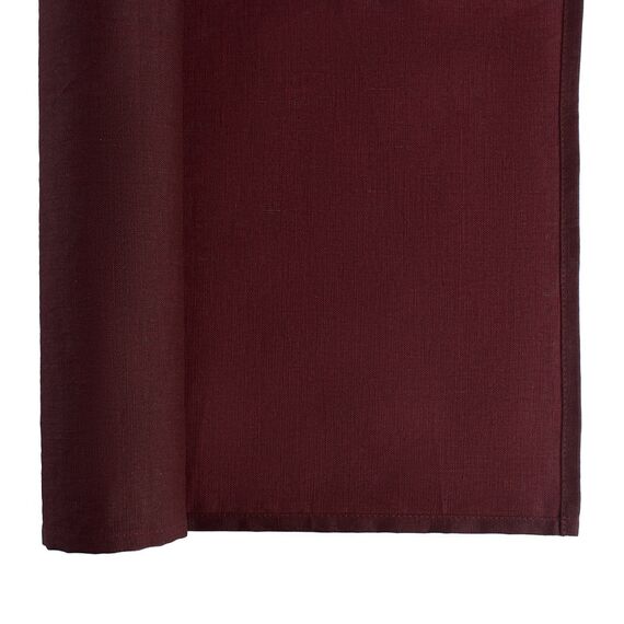 Дорожка на стол из умягченного льна с декоративной обработкой бордового цвета Essential, 45х150 см, изображение 3
