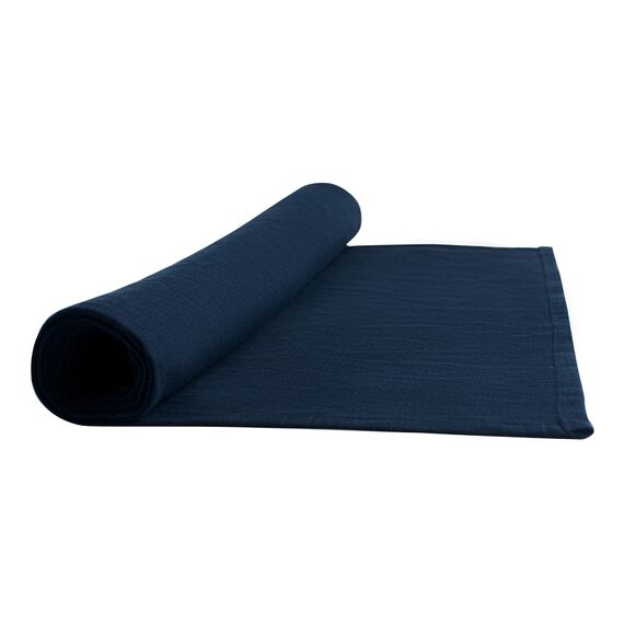 Дорожка на стол из умягченного льна темно-синего цвета Essential, 45х150 см, изображение 3