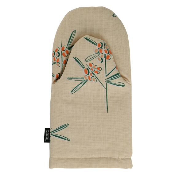 Варежка-прихватка из хлопка с графичным принтом Обед рябинника из коллекции Russian North, 31х15 см, изображение 2