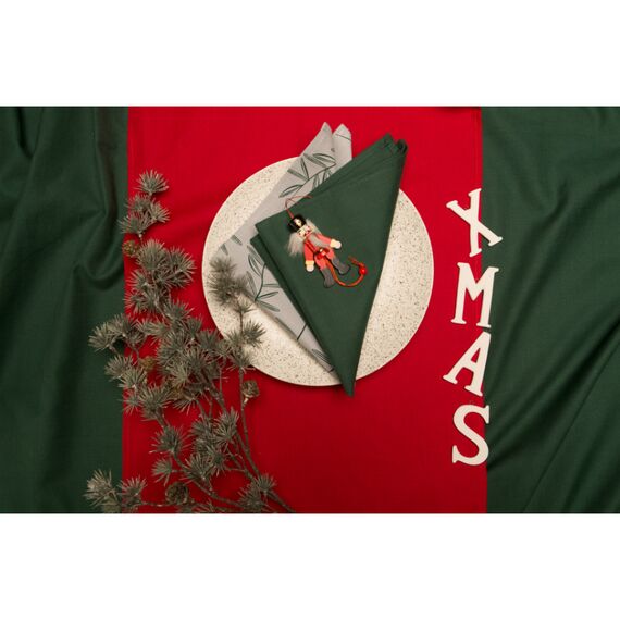 Дорожка на стол из хлопка красного цвета Russian North, 45х150 см, изображение 7