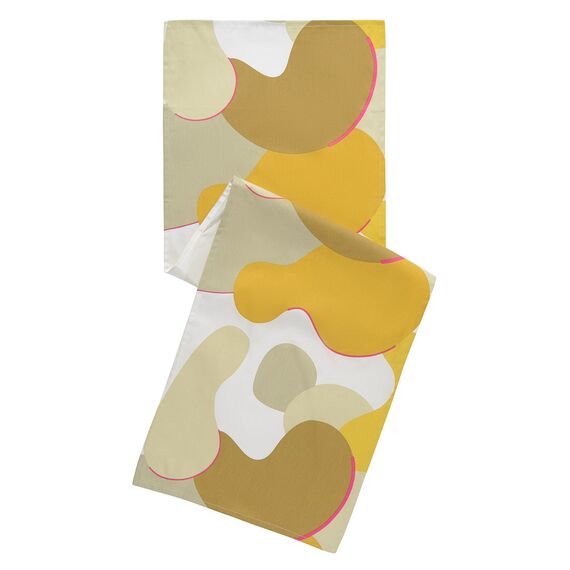 Дорожка на стол из хлопка горчичного цвета с авторским принтом из коллекции Freak Fruit, 45х150 см, изображение 3