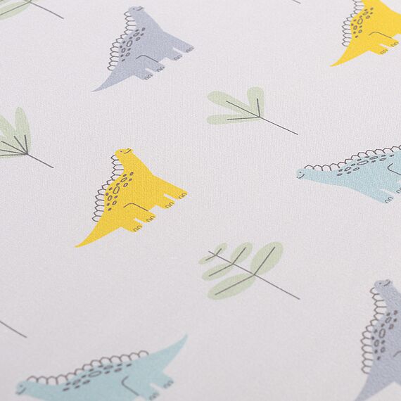 Бортик в кроватку из сатина с принтом Dinosauria world из коллекции Tiny world, 360х35х5 см, изображение 13