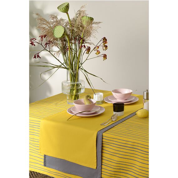 Дорожка серого цвета с фактурным рисунком из хлопка из коллекции Essential, 53х150см, изображение 2