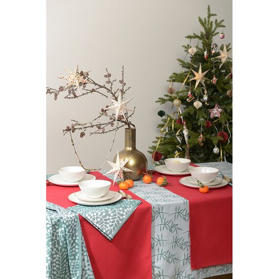 Дорожка на стол из хлопка красного цвета Russian North, 45х150 см, изображение 4