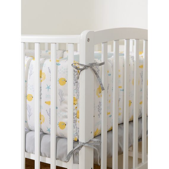 Бортик в кроватку из сатина с принтом Oceania world из коллекции Tiny world, 360х35х5 см, изображение 9