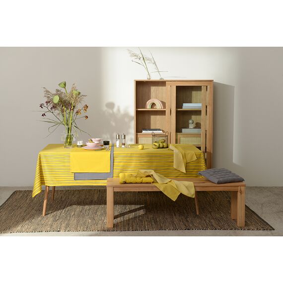 Дорожка серого цвета с фактурным рисунком из хлопка из коллекции Essential, 53х150см, изображение 6