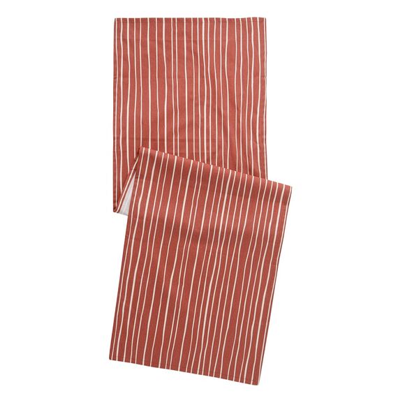Дорожка на стол из хлопка терракотового цвета с принтом Полоски из коллекции Prairie, 45х150 см, изображение 6