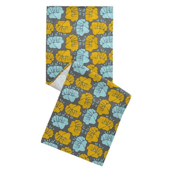 Дорожка на стол из хлопка серого цвета с принтом Цветы из коллекции Prairie, 45х150 см, изображение 3