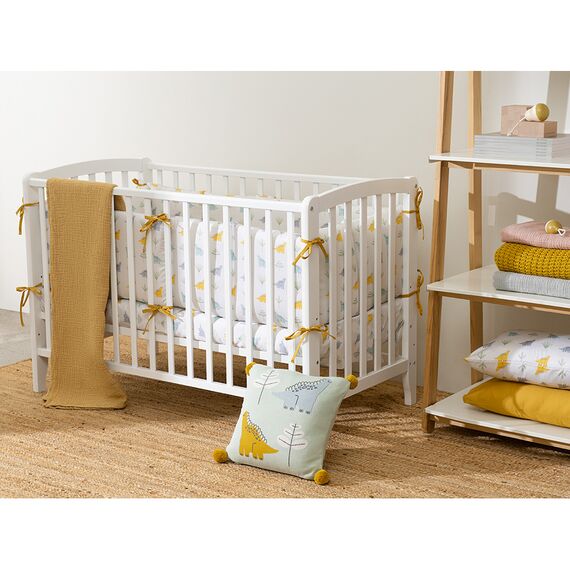 Бортик в кроватку из сатина с принтом Dinosauria world из коллекции Tiny world, 360х35х5 см, изображение 7