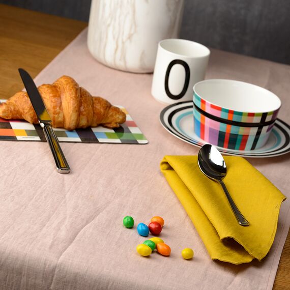 Дорожка на стол из умягченного льна розово-пудрового цвета из коллекции Essential, 45х150 см, изображение 4