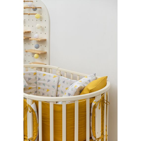 Бортик в кроватку из сатина с принтом Dinosauria world из коллекции Tiny world, 360х35х5 см, изображение 5