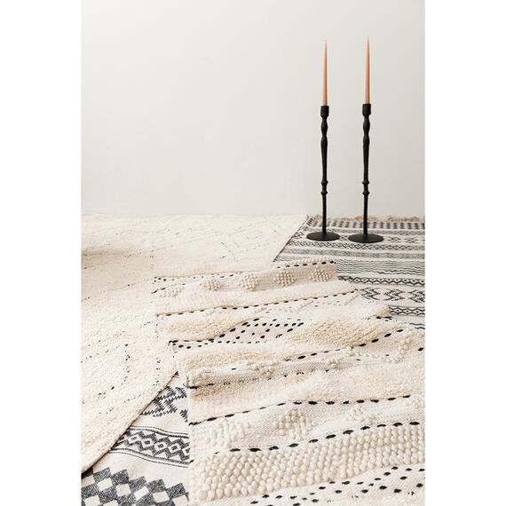 Ковер из хлопка с контрастным орнаментом и бахромой из коллекции Ethnic, 70х160 см, изображение 3