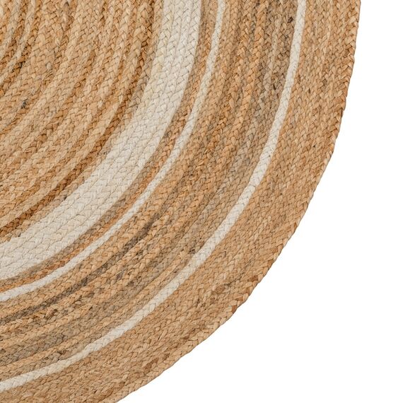 Ковер из джута круглый с вставками белого цвета из коллекции Ethnic, 150 см, изображение 4