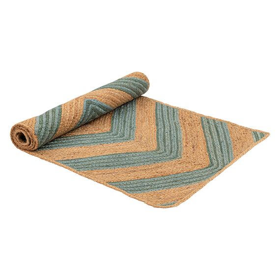 Ковер из джута с вставками зеленого цвета из коллекции Ethnic, 70х160 см, изображение 3