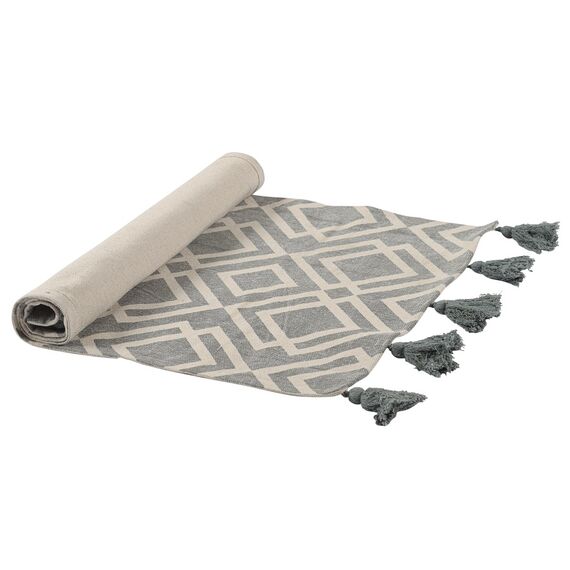 Ковер из хлопка с этническим узором Ромбы и кисточками из коллекции Ethnic, 70х160 см, изображение 6
