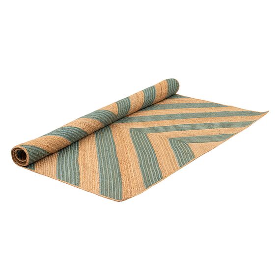 Ковер из джута с вставками зеленого цвета из коллекции Ethnic, 200х300 см, изображение 3