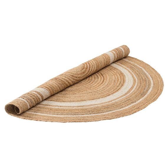 Ковер из джута круглый с вставками белого цвета из коллекции Ethnic, 150 см, изображение 3