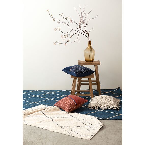 Ковер из джута темно-синего цвета с геометрическим рисунком из коллекции Ethnic, 70х160 см, изображение 7