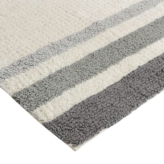 Коврик для ванной из хлопка с серой полоской коллекции Essential, 50х80 см, изображение 4