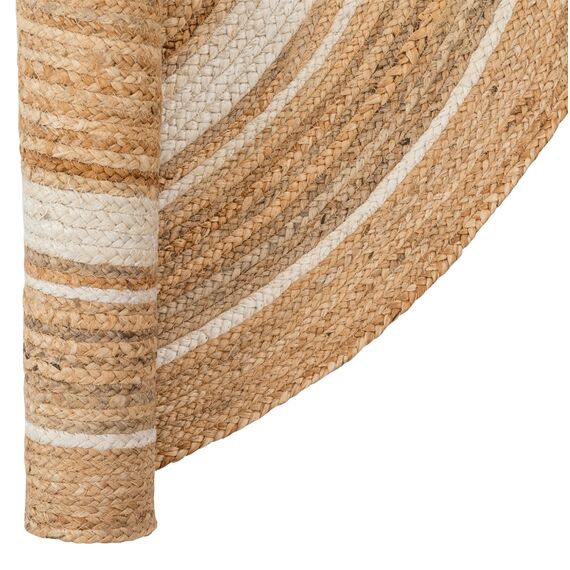 Ковер из джута круглый с вставками белого цвета из коллекции Ethnic, 150 см, изображение 5