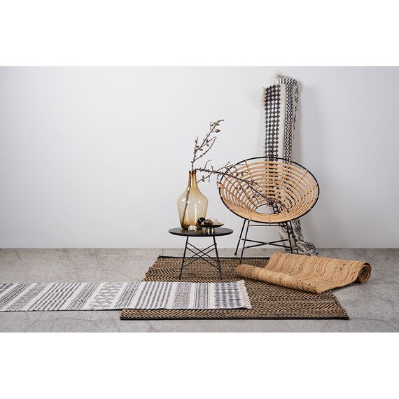 Ковер из хлопка с контрастным орнаментом и бахромой из коллекции Ethnic, 70х160 см, изображение 6