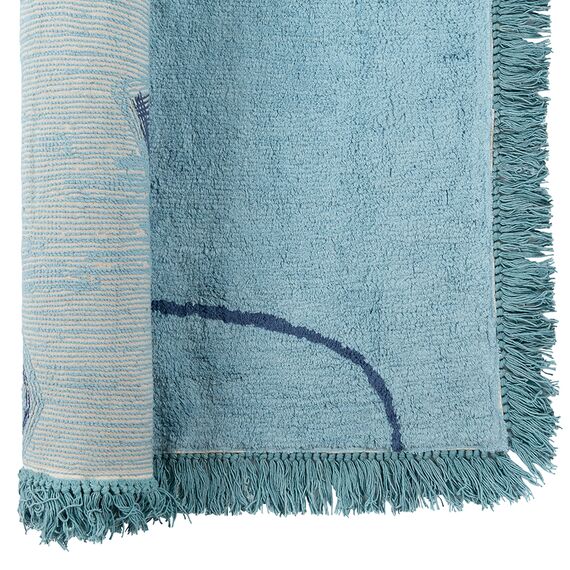 Ковер из хлопка с геометрическим принтом, бахромой и кисточками из коллекции Ethnic, 120х180 см, изображение 3