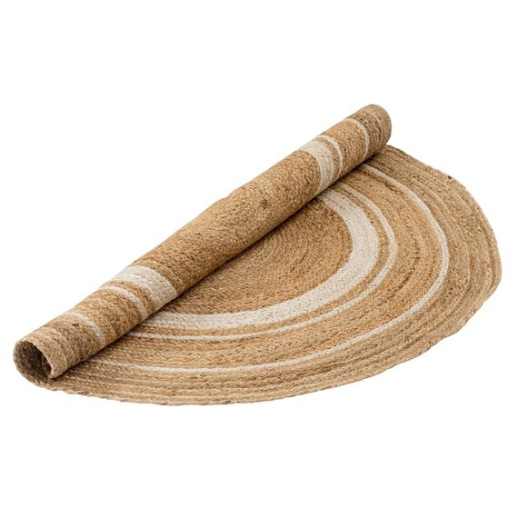 Ковер из джута круглый с вставками белого цвета из коллекции Ethnic, 120 см, изображение 3