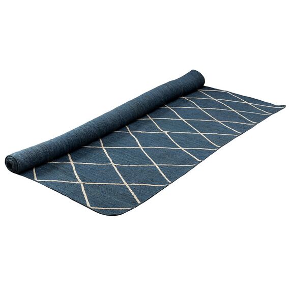 Ковер из джута темно-синего цвета с геометрическим рисунком из коллекции Ethnic, 300x400 см, изображение 3