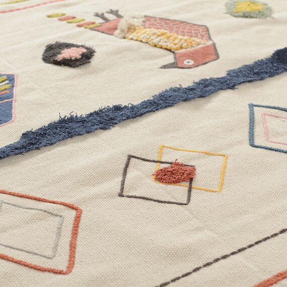 Ковер из хлопка в этническом стиле с орнаментом Птицы из коллекции Ethnic, 120х180 см, изображение 10