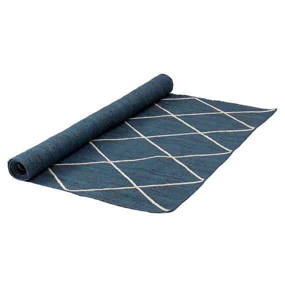 Ковер из джута темно-синего цвета с геометрическим рисунком из коллекции Ethnic, 160x230 см, изображение 3